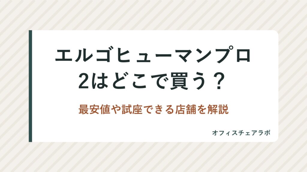 エルゴヒューマンプロ2はどこで買う？最安値や試座できる店舗を解説