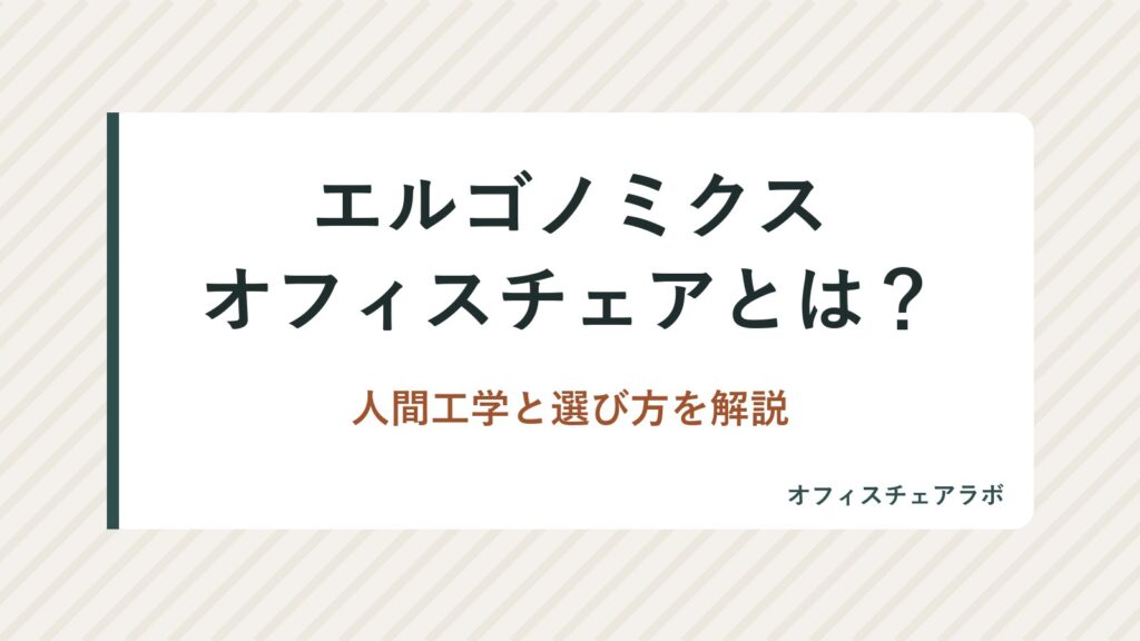 エルゴノミクスオフィスチェアとは？人間工学と選び方を解説